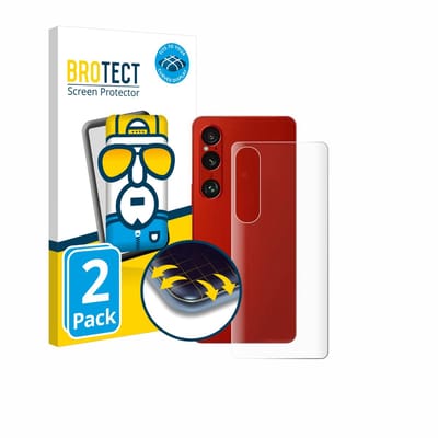 BROTECT - Screenprotector voor Sony Xperia 1 VI (Achterkant) - Folie Beschermfolie transparant volledig dekking - 2 Stuks