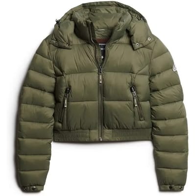 Superdry - Korte Fuji jas met capuchon - Dames - Gewatteerde jassen