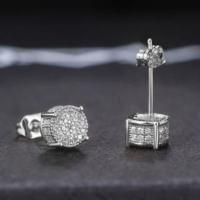 Mode Ronde Vormige Stud Oorbellen Glanzende Zirkoon Zilver Goud Kleur Vrouwen Oorbellen Sieraden Cadeau
