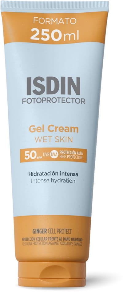 ISDIN - Fotoprotector Gel Cream Wet Skin - SPF50+ - 200ml - Zonnebrand voor het lichaam met een gel-crème textuur die snel intrekt.