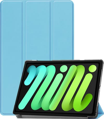 Hoesje Geschikt voor Apple iPad Mini 7 (2024) - 8.3 inch - 7e Generatie - Dun & Stevig - Trifold Bookcase - Hard Cover - Hardcover Book Case - Tablet Hoes - Lichtblauw