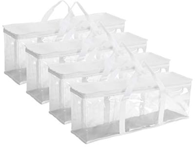 Set van 4 witte dvd-opbergzakken voor 160 dvd's (40 per zak)