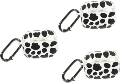 Oortelefoonhoes Set - Koptelefoonhoesjes - Bescherming en Transport - Koeienprint Design - 3 Stuks - Zwart Wit