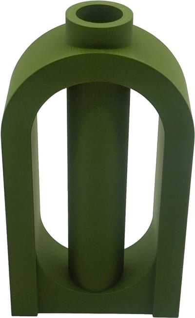 Amora organische vaas – Decoratieve vaas - Donker Groen - 3d geprinte vaas – geschikt voor droogbloemen - 20CM