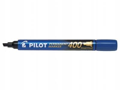 Blauwe Permanente Marker met Schuine Punt 4mm - Sneldrogend & Watervast
