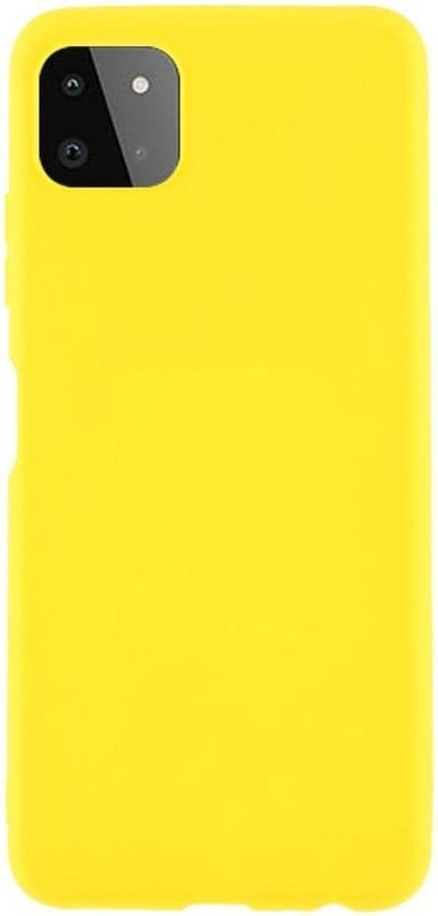 LuxeBass Siliconen hoesje geschikt voor Samsung Galaxy A22 5G - Geel - telefoonhoes - gsm hoes - telefoonhoesje