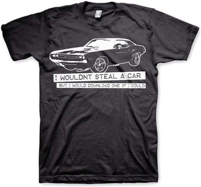 Hybris I Wouldn't Steal A Car T-shirt Zwart