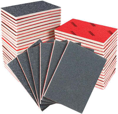 Schuurspons - 80/120/180/240/320/400 korrel schuurpads, flexibel schuurpapierblok grof en fijn, schuim schuurpads wasbaar en herbruikbaar, nat en droog schuurpapier voor metaal, hout en muur
