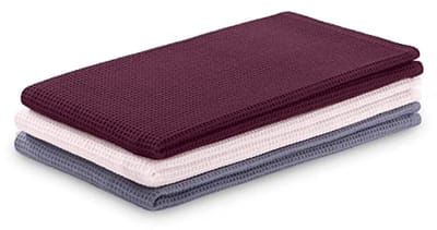 Set van 3 Theedoeken Katoen 50 x 70 cm - Wafelstof Keukenhanddoeken in Trendy Kleuren