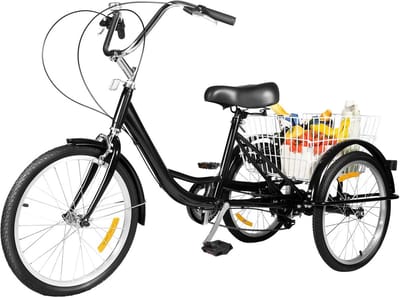 Driewieler voor Volwassenen 20 Inch 3 Wielen 8 Versnellingen met Boodschappenmand
