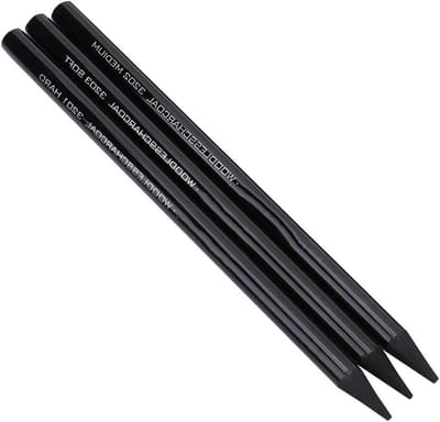 Professionele Houtloze Krijtpotloden Set van 3 Stuks voor Tekenen en Schetsen - Hard, Medium en Zacht voor Kunstenaars