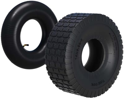 Banden Set - Gazonmaaier Wiel - Terrein Gebruik - 200 kg Draaglast - 15x6.00-6 - Zwart