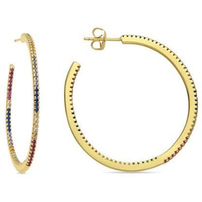Luxenter oorbellen met glanzende 18k gouden afwerking zirkonia - Macare
