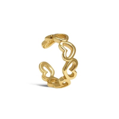 Karma Earcuff Open Hearts Goudkleurig