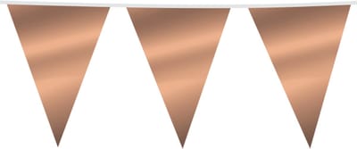 3x Giga Vlaggenlijn Rosé Goud Metallic 30x45cm 10m - Vlaggen XL Groot thema feest festival