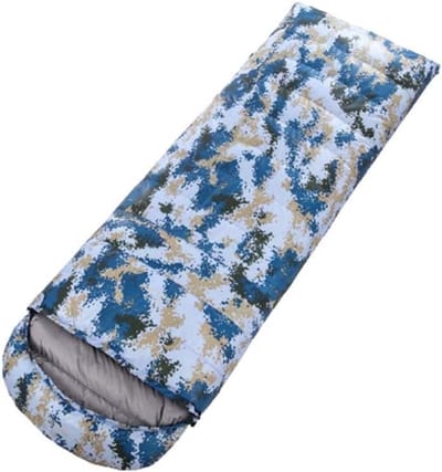 Slaapzak Camouflage - Kampeerslaapzak Outdoor - Kamperen en Wandelen - Waterdicht Nylon Buitenkant - 220x80cm - Groen