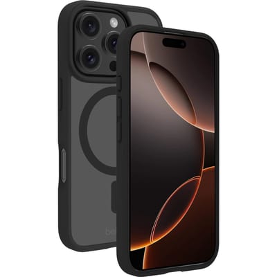 BeHello iPhone 16 Pro Hoesje - Magsafe - Magnetische Ring - Flexibel iPhone 16 Plus Hoesje - Plastic - Transparant Zwart