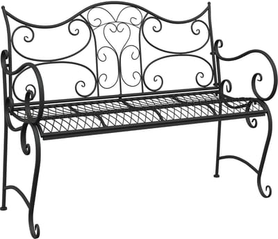 vidaXL - Tuinbank - 2 - -zits - 114 - x - 54 - x - 90 - cm - Staal - Zwart