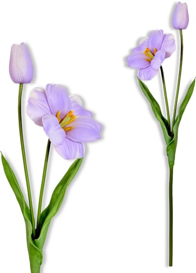 Inspiruj Tulpen Gałązka Serie - Kunstbloem - Piankowy - Liliowy - 53 cm