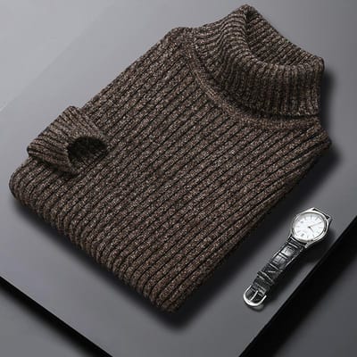 Pull épais d'automne pour homme, col roulé, pull tricoté en chenille pour homme d'âge moyen, style coréen ample, chemise de fond élastique 4XL gray