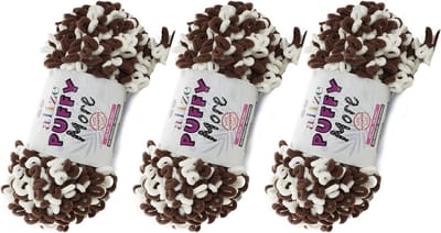 Alize Puffy Loop Garen Meer Garen Lot van 3skn 16oz 38yds 100% Micropolyester Geen Naalden Geen Haken Zachte Garen Deken Garen, Fluwelen Garen, Gemakkelijk Breien Garen (6288)