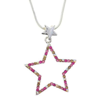 Behave - Ketting met multicolor stenen ster hanger - Speelse en kleurrijke modeaccessoire