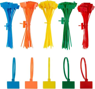 Kleurige Kabelbinders Set van 250 Stuks 150mm x 3mm Verstelbare UV- en Warmtebestendige Kabelbinders voor Kabelbeheer en Tuinieren