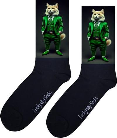 Kat afbeelding sokken - verjaardag cadeau - moederdag - vaderdag - Kitten -afbeelding - kerst cadeau sokken - Sokken waar je vrolijk van wordt - vrolijke sokken - leuke sokken voor heren en dames - grappige sokken - leuk cadeau - maat 37-44