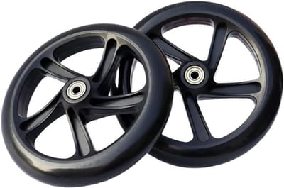 Scooter Wielen - Vervangingswielen Rolstoel - Soepel Rijden - Stil PU Materiaal - 200mm x 40mm - Translucent