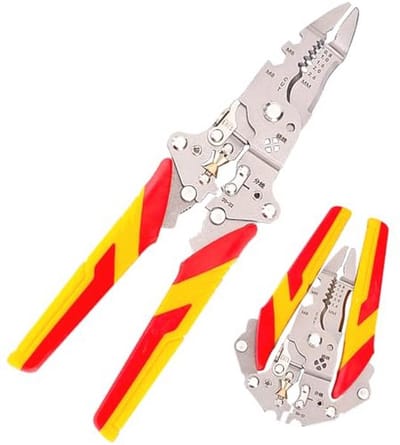 12-in-1 Multifunctionele Striptang en Kabelsnijder - Draagbare, Opvouwbare Multitool