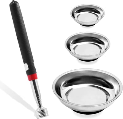 4-delige Magnetische Gereedschapschalen Set met Telecopische Magnetische Pickup Tool voor Bouten, Moeren en Metaalonderdelen, Ideaal voor Werkplaats en Klussen