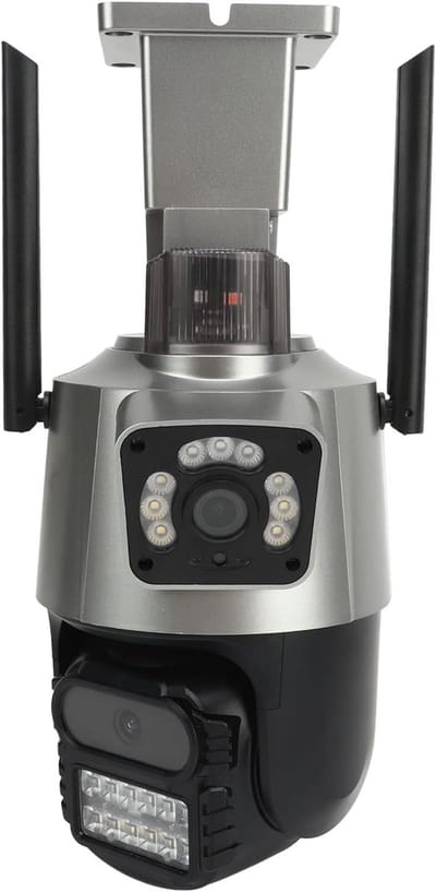 Beveiligingscamera Buiten - Wifi Camera - Huis Beveiligen - Dubbel Scherm - 4MP - Zwart