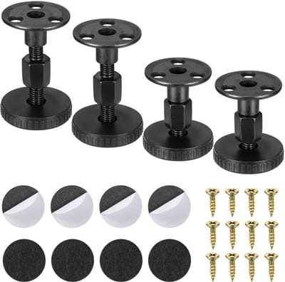 Dailygoods- Meubelpoten Verstelbaar - Meubelpoten Set van 4 - Kastpoten - Tafelpoten - Antislip - Hoogte 4,3-5,3 cm - Verstelbare Poten