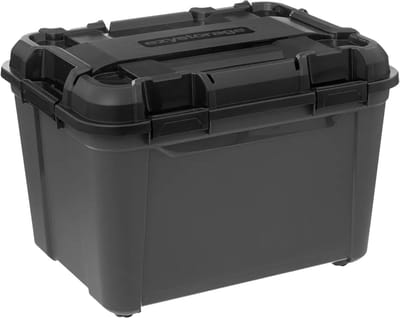 5five Opberg box - waterdicht - zwart - 160 liter - 76 x 53 x 58cm - kunststof - met deksel - outdoor - tuin