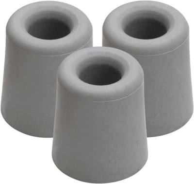 Benson Deurbuffers / deurstoppers rubbers - 3x - grijs - 24 x 30 mm - met schroefbevestiging