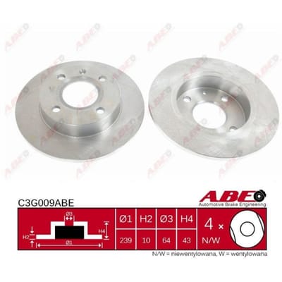 Remschijf ABE C3G009 voorkant, compleet, 1 Stuk
