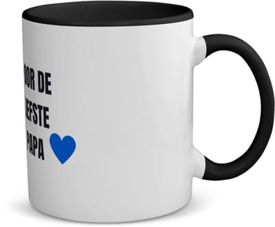 Akyol - voor de liefste papa koffiemok - theemok - zwart - Papa - cadeau papa - cadeau - verjaardag papa - vaderdag - beste papa - 350 ML inhoud