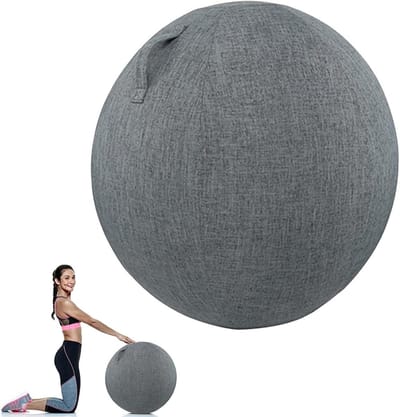 Fitness Balstoel - Yogabal Zitting - Zithouding Verbeteren - Anti-burst Materiaal - 65cm - Grijs