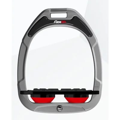 Platte Grip Aluminium/ZWART/ROOD stijgbeugels Flex-On Green Composite