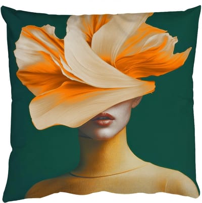 Sierkussens - Kussentjes Woonkamer - 50x50 cm - Vrouw - Hoed - Geel