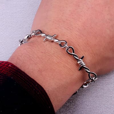 Flipflop Club® Prikkeldraad Armband | Zilver | Punkstijl | Festival Bandje | Metalen Legering | Punky Arm Band | Rock | Metal | Techno