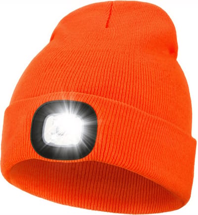 Nivard Wintermuts - Heren - Dames - Volwassenen - Muts - Ski Mask - Ski Masker - Winter Masker - Met Lamp - Oranje