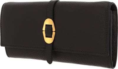 COCCINELLE Leren Portemonnee Coccinelle Cosima Wallet Grained Leather Bark Bruine