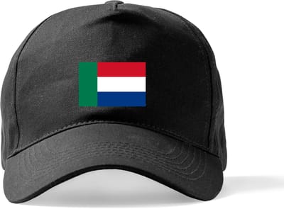 Zwarte Pet Beechfield met Wereldvlaggen, land Zuid Afrika klittenbandsluiting