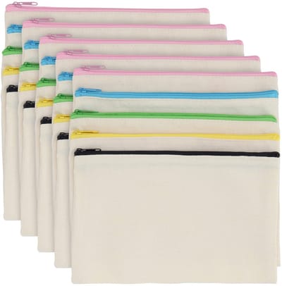 Store_7 - Canvas Ritszakken - Canvas Tassen - Organisatoren voor Make-up en Toiletartikelen - Veelkleurige Ritsen - DIY Ambachtelijke Tassen - Gesc...