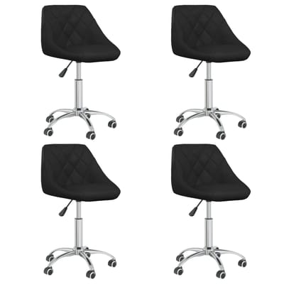 vidaXL - Eetkamerstoelen - draaibaar - 4 - st - kunstleer - zwart