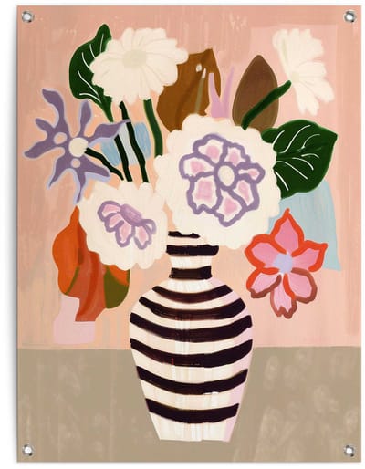Tuinposter Vaas vol Bloemen - 80 x 60 - Canvas - REINDERS