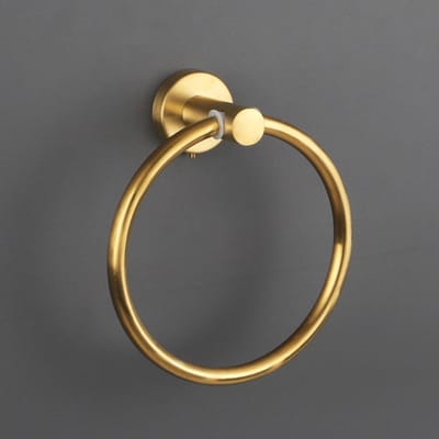 handdoekring, handdoekenrek, 304 roestvrij staal, ronde basis, voor badkamer en keuken (goud)