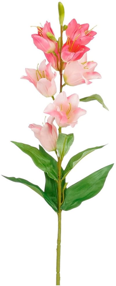 Mica Decorations Kunstbloem Campanula Floral - H71 cm - roze - kunststof - stelen kunstbloemen - boeket - rozen bloemetjes