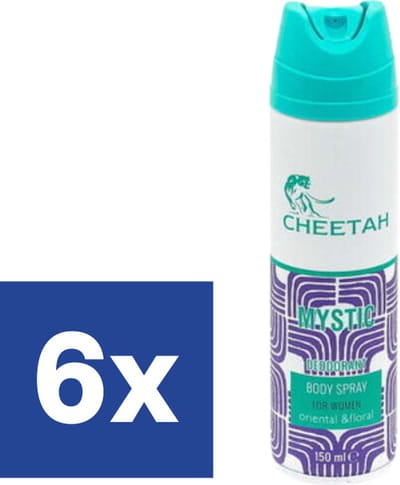 Cheetah For Woman Deospray Mystic - 6 x 150 ml